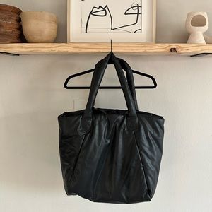 Black Faux Leather Handbag